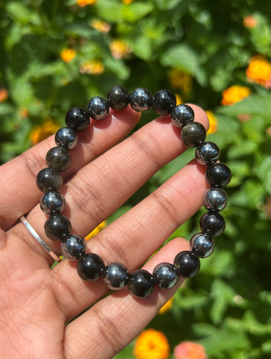 Hematite & Obsidian Bracelet