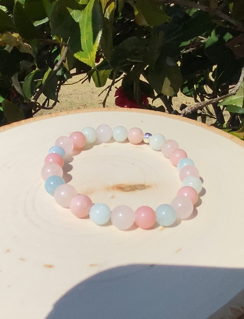 Soft Spot - Aquamarine + Pink Opal + Rose Quartz