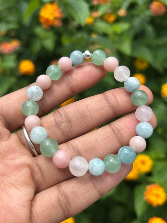 True Spoken - Aquamarine + Rose Quartz + Aventurine