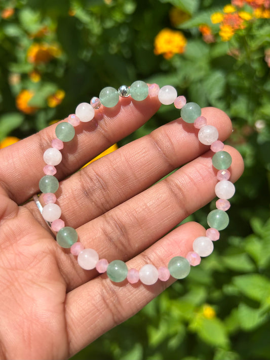 Gentle Center - Rose Quartz + Green Aventurine